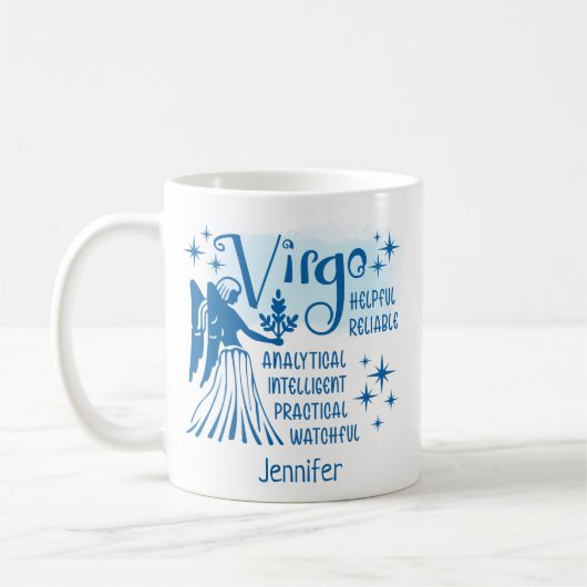 Mug Zodiac Traits Virgo Personnalisés Horoscope (Gauche)