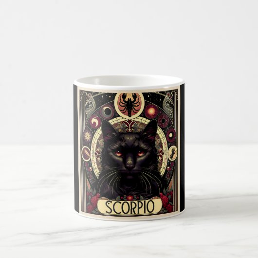 Mug Zodiaque de chat intense Scorpio (Centre)