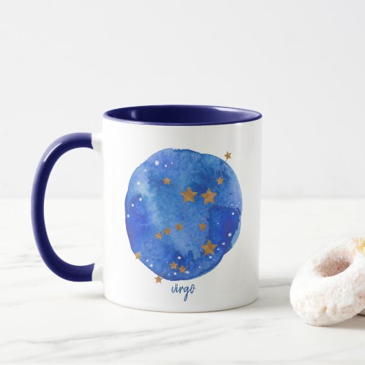 Mug Zodiaque de constellation de ciel nocturne (Avec donut)