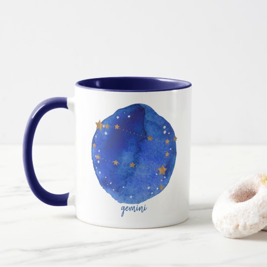 Mug Zodiaque de constellation de ciel nocturne (Avec donut)