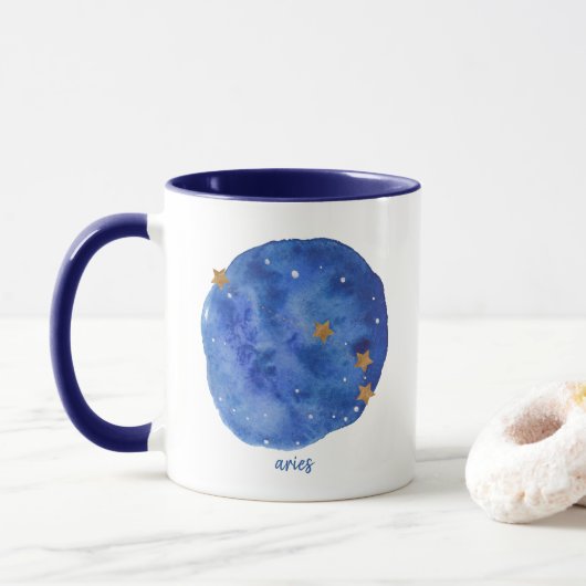 Mug Zodiaque de constellation de ciel nocturne (Avec donut)