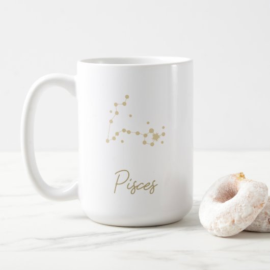 Mug Zodiaque de la constellation de Pisces (Avec donut)