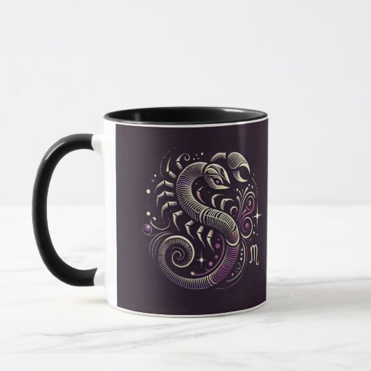 Mug zodiaque Scorpio personnalisé|Nom personnalisé (Gauche)