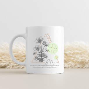 Mug Zodiaque Vierge Bouton d'or Constellation Astrolog