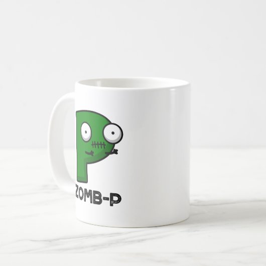 Mug Zomb-P Funny Halloween Zombie Alphabet Pun (Devant gauche)