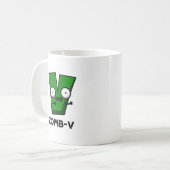 Mug Zomb-V Drôle Halloween Zombie Alphabet V Pun (Devant gauche)