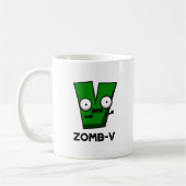 Mug Zomb-V Drôle Halloween Zombie Alphabet V Pun (Gauche)