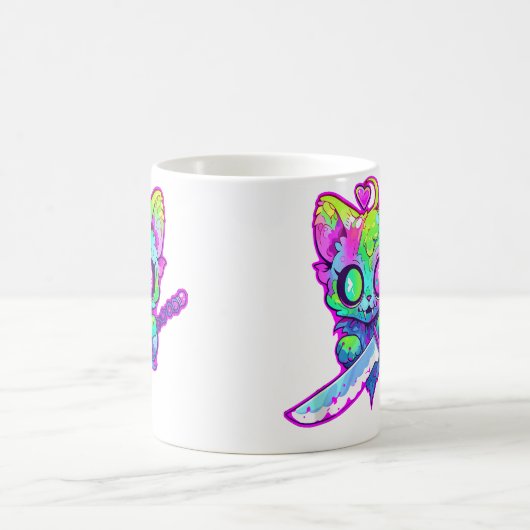 Mug Zombie Cat Samurai Edm Festival Rave (Centre)