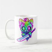 Mug Zombie Cat Samurai Edm Festival Rave (Gauche)
