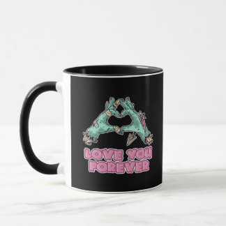 Mug Zombie Classic - Squelette Coeur Et Mains
