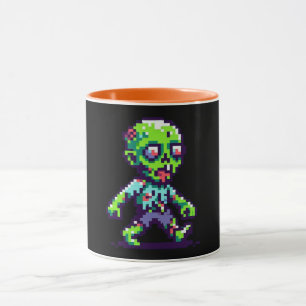 Mug zombie drôle Halloween 8 bits