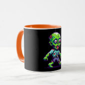 Mug zombie drôle Halloween 8 bits  (Devant gauche)