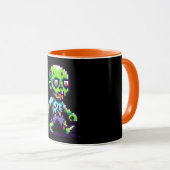 Mug zombie drôle Halloween 8 bits  (Devant droit)