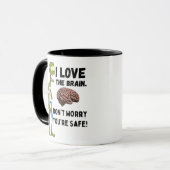 Mug Zombie Drôle J'adore Le Cerveau (Devant gauche)