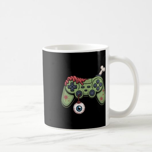 Mug Zombie Gamer Controller With Eyell And Halloween G (Droite)