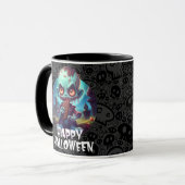 Mug Zombie mangeant du chocolat Joyeux Halloween (Devant gauche)