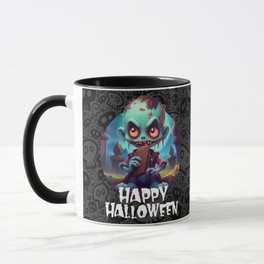 Mug Zombie Manger Chocolat Halloween heureux (Gauche)