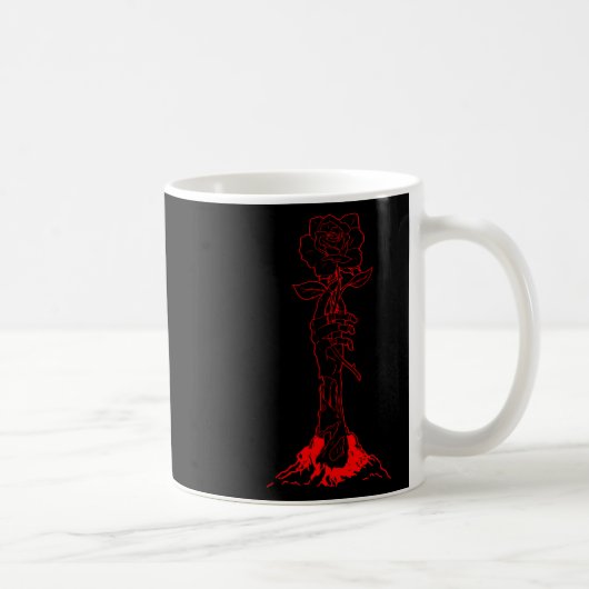 Mug Zombiecore esthétique Zombie main Rouge Rose Squel (Droite)