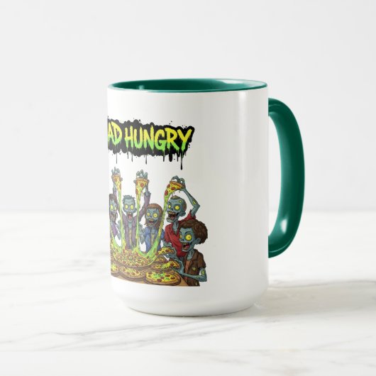 Mug Zombies Manger Pizza (Devant droit)