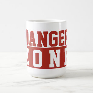 Mug Zone de danger / Minimaliste Moderne Rouge Blanc U