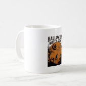 Mug Zone de sorcière d'Halloween Cimetière de chat noi (Devant gauche)