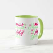 Mug Zone Sirène uniquement en rose chaud et vert néon (Devant droit)