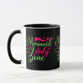 Mug Zone Sirène uniquement en rose chaud et vert néon (Gauche)
