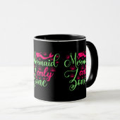Mug Zone Sirène uniquement en rose chaud et vert néon (Devant droit)
