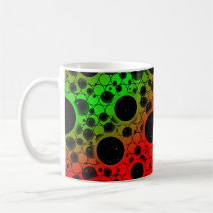 Mug Zones de bulles spatiales - Rouge/Vert