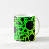 Mug Zones de bulles spatiales - Vert/Lime (Devant droit)