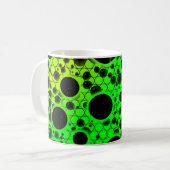 Mug Zones de bulles spatiales - Vert/Lime (Devant gauche)
