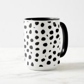 Mug Zones de guépard noir blanc (Devant droit)