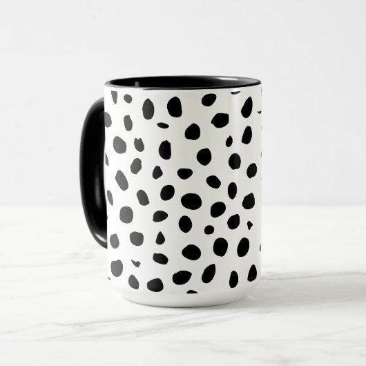 Mug Zones de guépard noir blanc (Devant gauche)