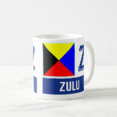 Mug Zoulou nautique de l'alphabet "Z" de drapeaux (Devant droit)