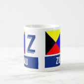Mug Zoulou nautique de l'alphabet "Z" de drapeaux (Centre)
