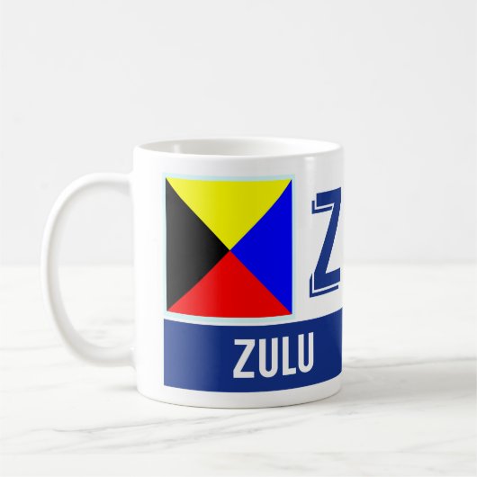 Mug Zoulou nautique de l'alphabet "Z" de drapeaux (Gauche)