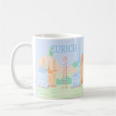 Mug Zurich Travel Art, Suisse, Blue Retro Travel (Gauche)