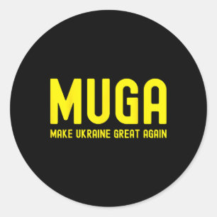 Muga Maak Oekraïne Groter Again Oekraïense Grappig Ronde Sticker