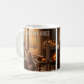MugCozy Autumn Vibes Mug (Fireplace &(Custom Name) Koffiemok (Voorkant links)