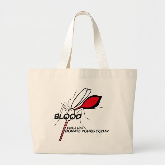 muggen promoten bloeddonaties grote tote bag (Voorkant)