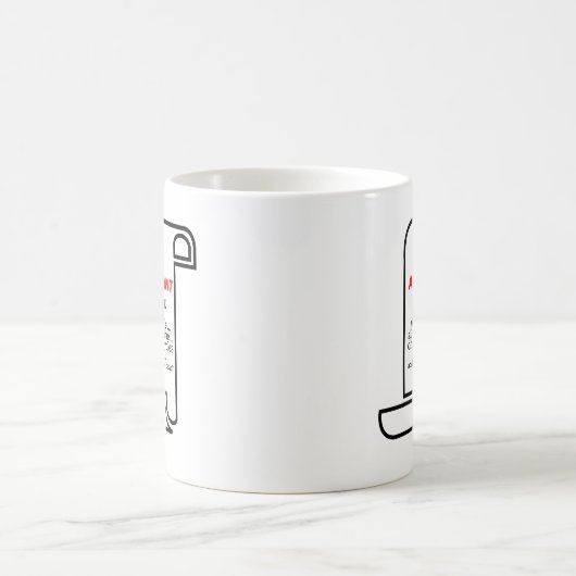 Muggezifte rollen papier als rekenplichtige koffiemok (Center)