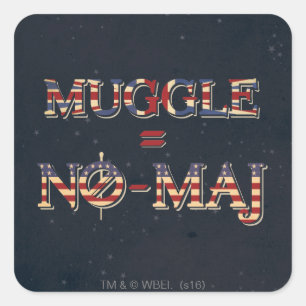 MUGGLE™ = NO-MAJ™ VIERKANTE STICKER