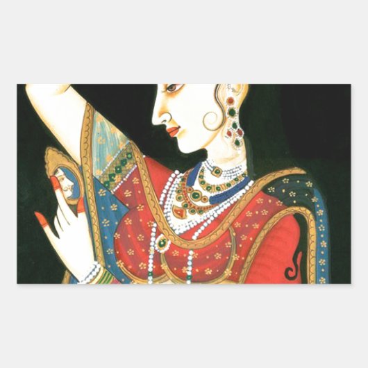 Mughal art rechthoekige sticker (Voorkant)
