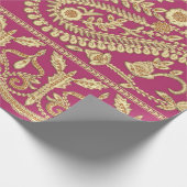 Mughal art werkt. Indiaans traditioneel antiek gou Cadeaupapier (Hoek)