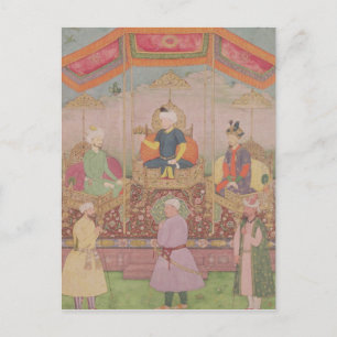 Mughal Emperor Babur en zijn zoon Humayan Briefkaart