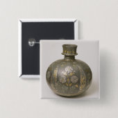 Mughal Flask (metaalbewerking) Vierkante Button 5,1 Cm (Voorkant /achterkant)