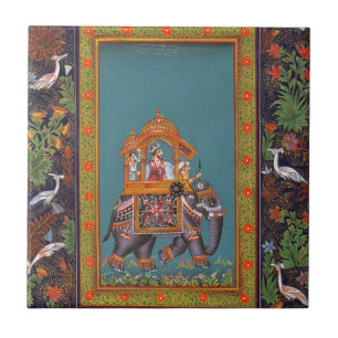 Mughal Indiaas Islam Perzisch Perzisch Elephant Tegeltje