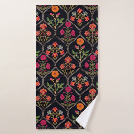 mughal motif Kani Look ornament pattern multi colo (Serviette de bain)
