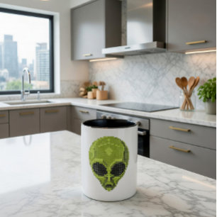 Mugs à tête Alien verte
