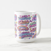 Mugs avec de l'art tendance. (Devant droit)